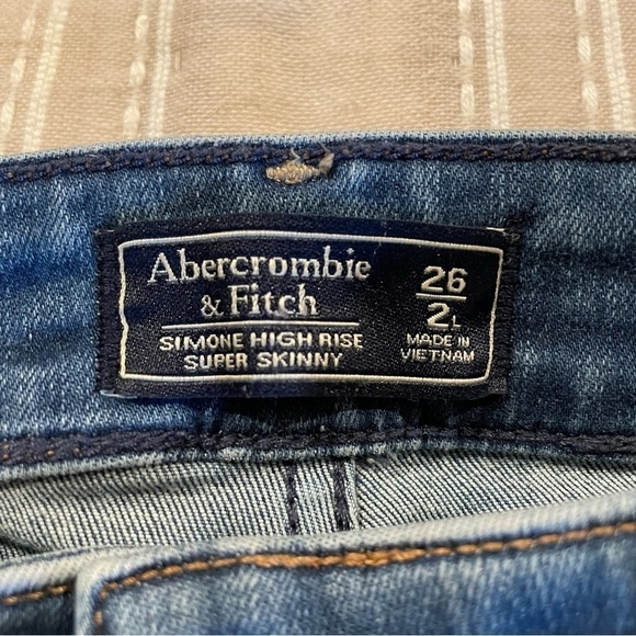 Abercrombie & Fitch Simone High Rise Super Skinny Distressed Jeans 26 - Picture 6 of 10